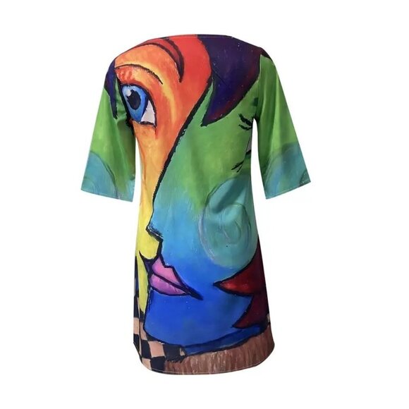 TravelPassions - Abstract Print Half Sleeve Dress (NEW) - Picture 2 of 3